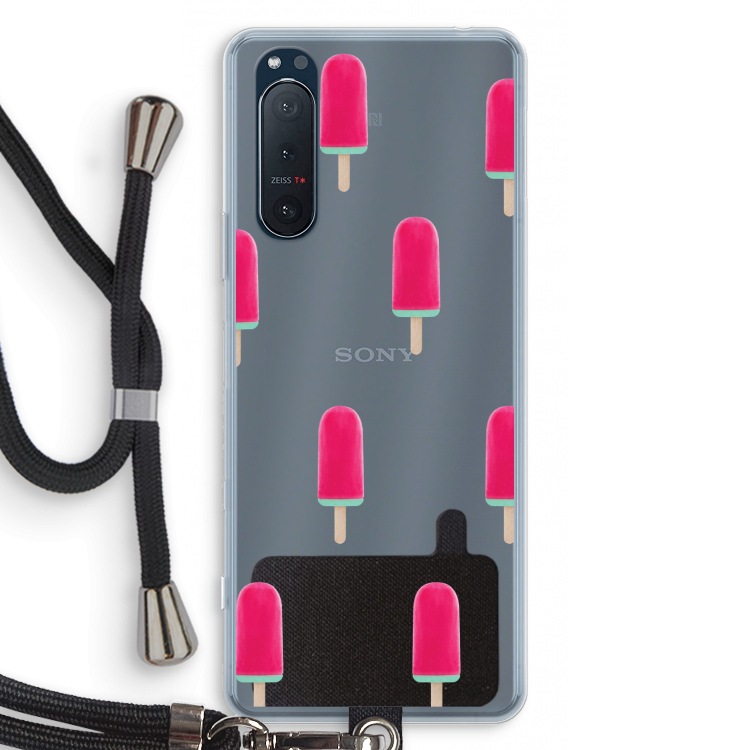 Waterijsje: Sony Xperia 5 II Transparant Hoesje met koord