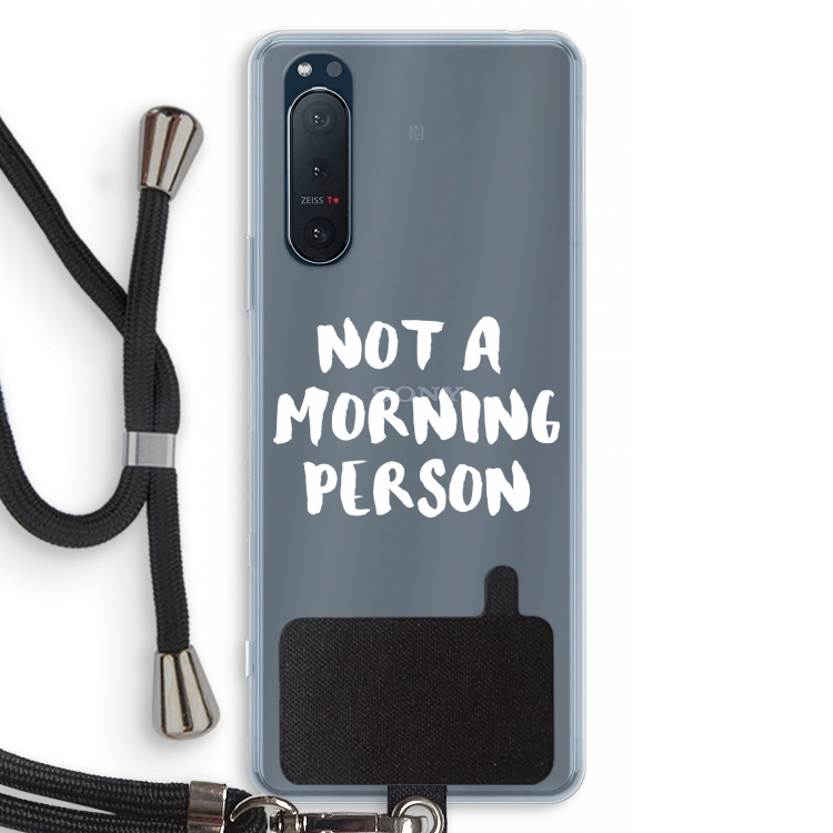 Morning person: Sony Xperia 5 II Transparant Hoesje met koord