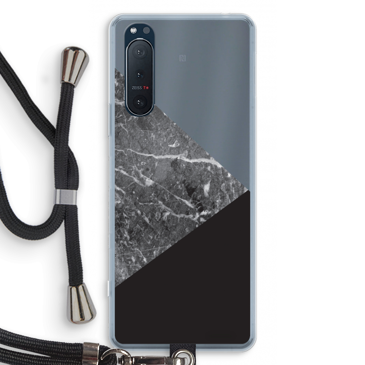 Combinatie marmer: Sony Xperia 5 II Transparant Hoesje met koord