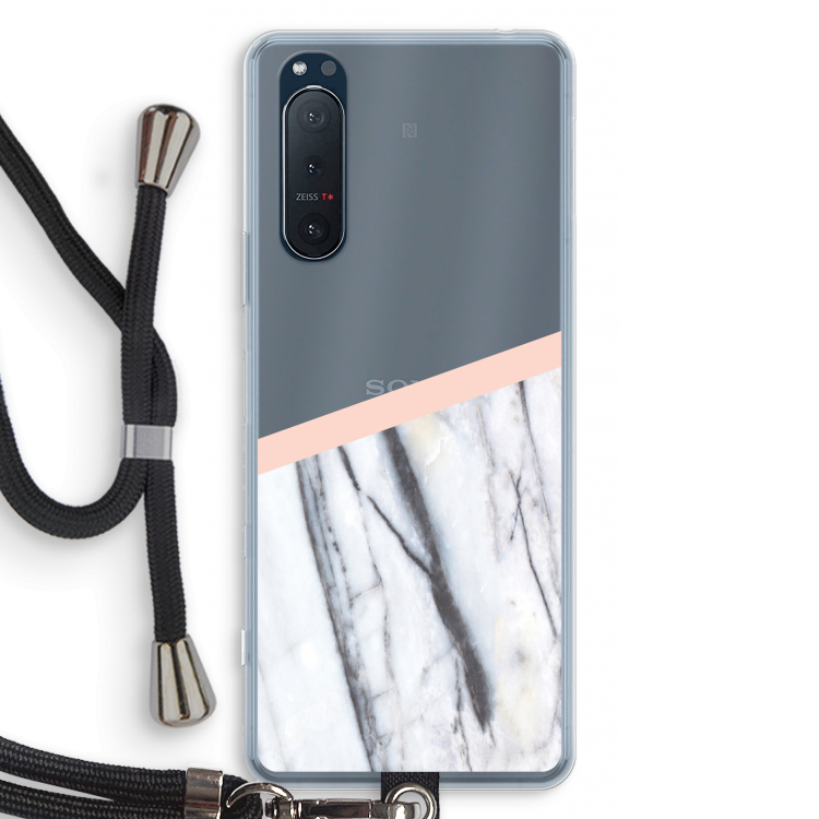 A touch of peach: Sony Xperia 5 II Transparant Hoesje met koord