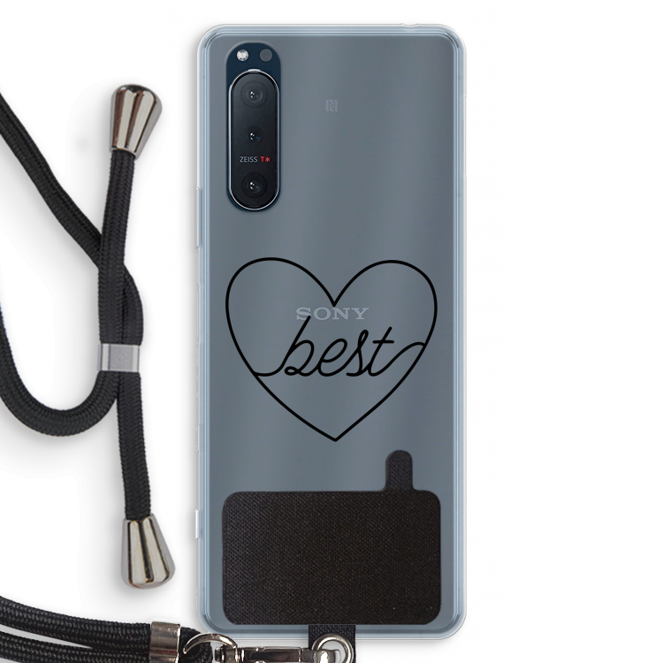 Best heart black: Sony Xperia 5 II Transparant Hoesje met koord