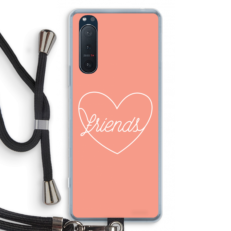 Friends heart: Sony Xperia 5 II Transparant Hoesje met koord