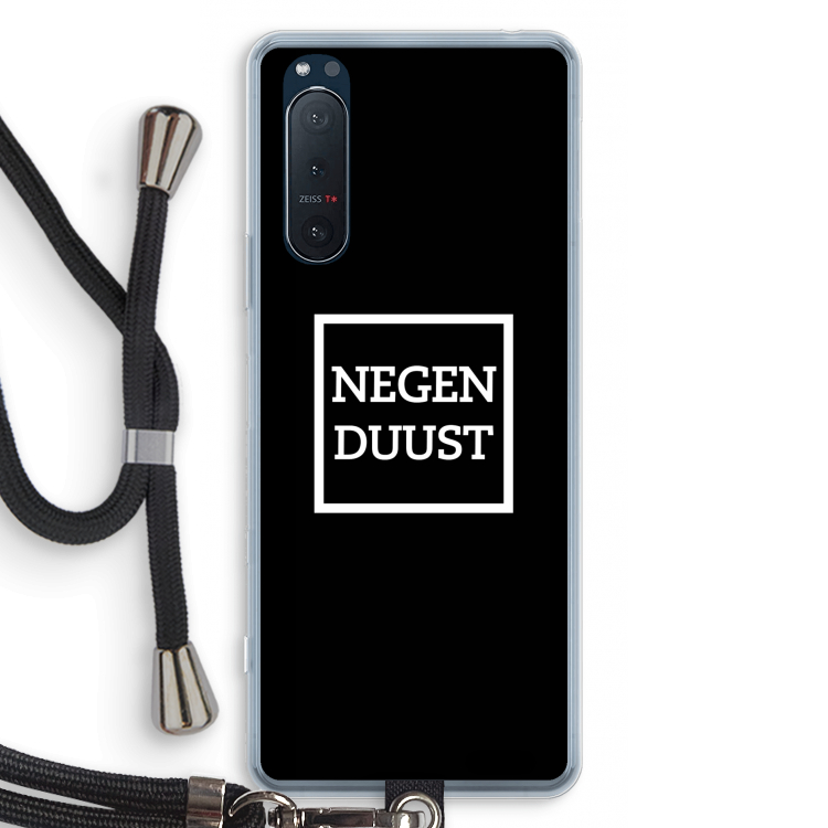 Negenduust black: Sony Xperia 5 II Transparant Hoesje met koord