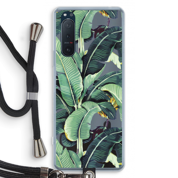 Bananenbladeren: Sony Xperia 5 II Transparant Hoesje met koord