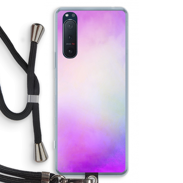 Clouds pastel: Sony Xperia 5 II Transparant Hoesje met koord