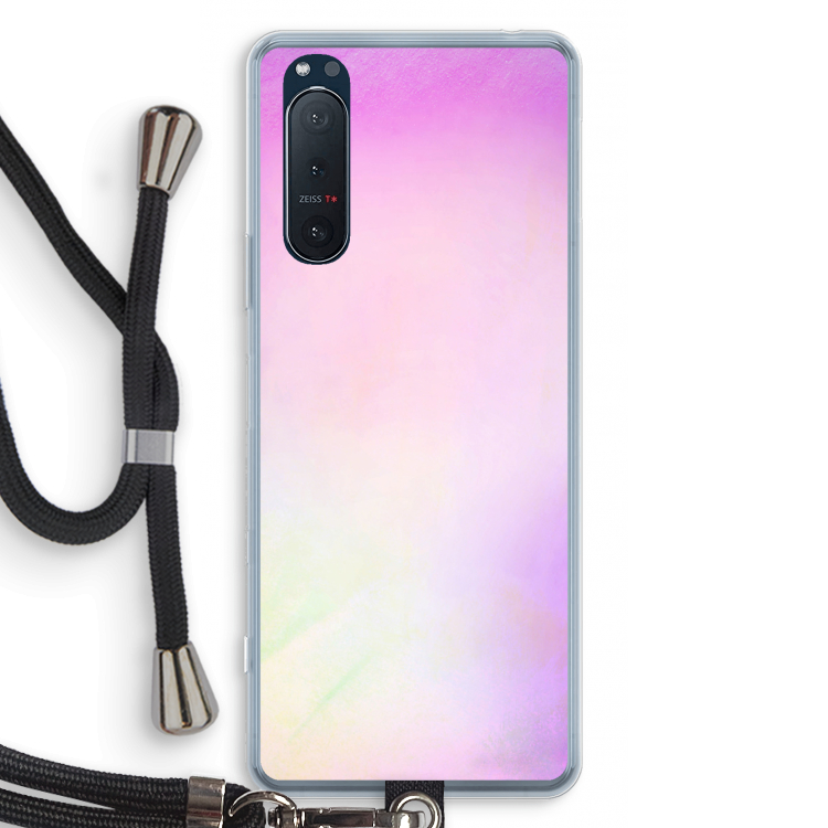 Flow mist pastel: Sony Xperia 5 II Transparant Hoesje met koord