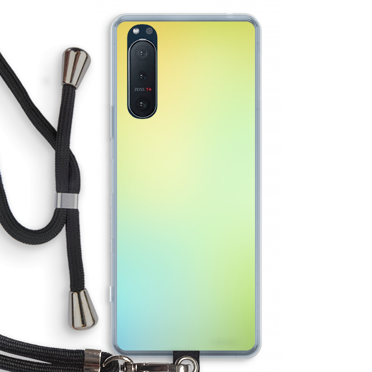 Minty mist pastel: Sony Xperia 5 II Transparant Hoesje met koord