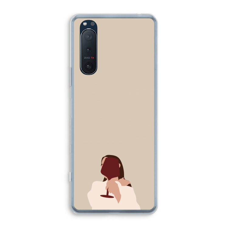 I drink wine: Sony Xperia 5 II Transparant Hoesje