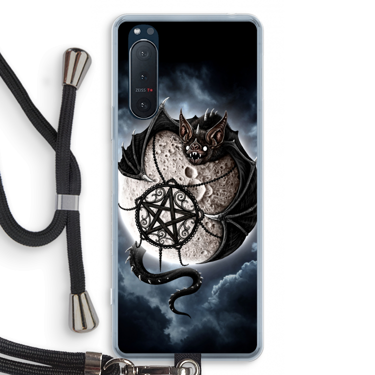 Volle maan: Sony Xperia 5 II Transparant Hoesje met koord