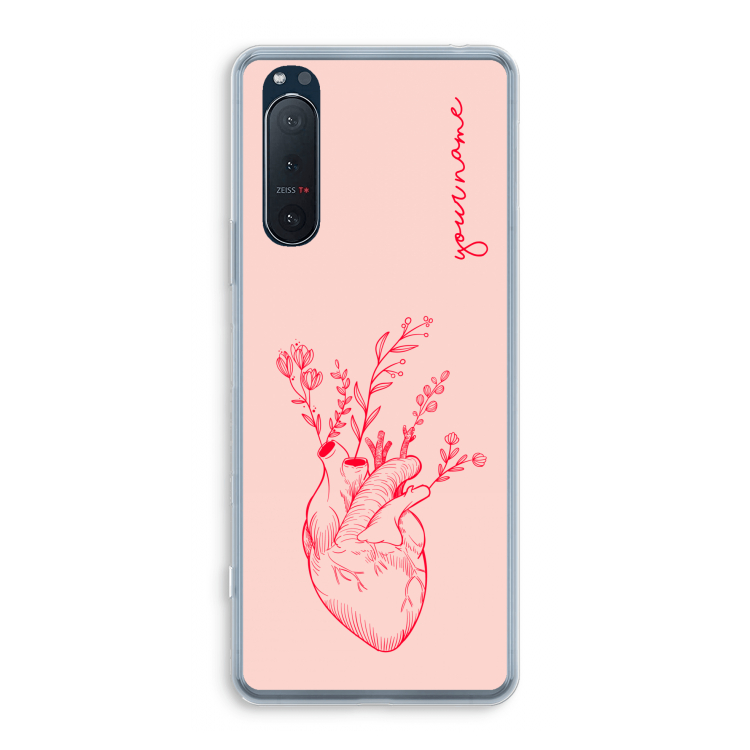 Blooming Heart: Sony Xperia 5 II Transparant Hoesje