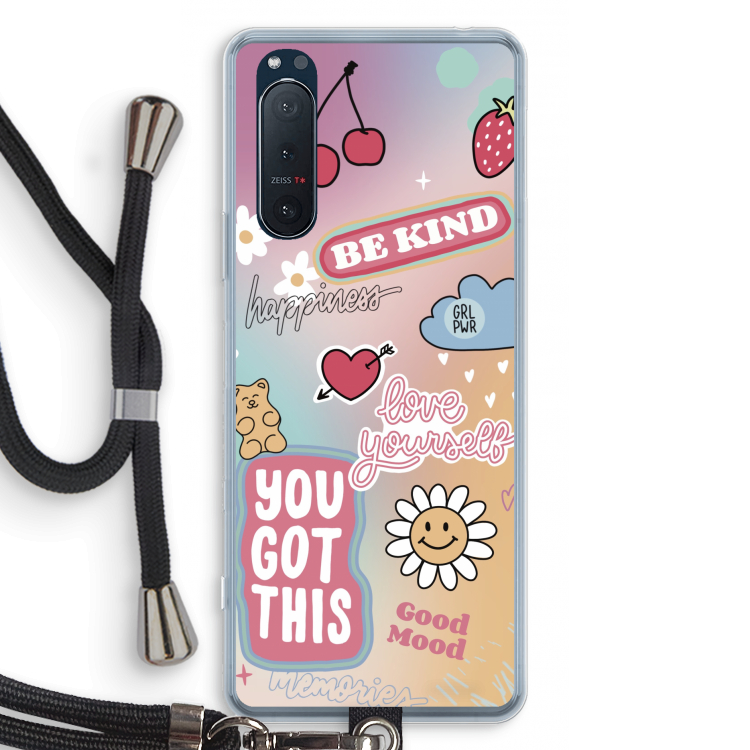 Positivity: Sony Xperia 5 II Transparant Hoesje met koord