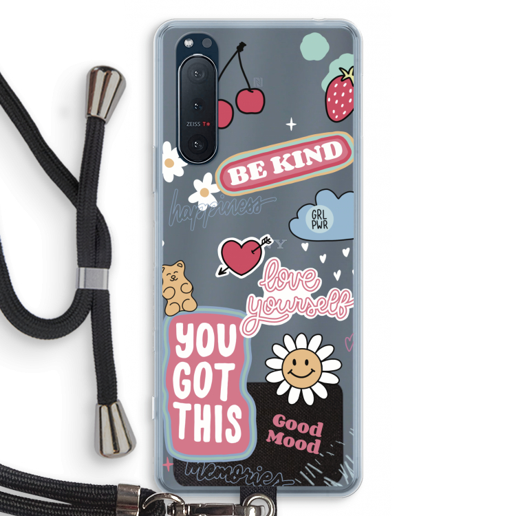 Positivity: Sony Xperia 5 II Transparant Hoesje met koord