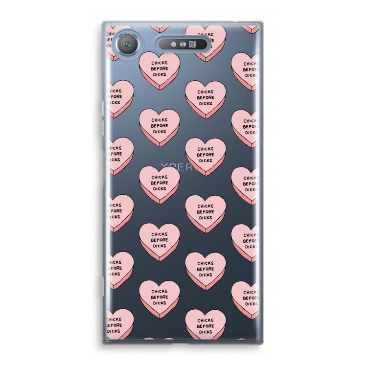 Chicks before dicks: Sony Xperia XZ1 Transparant Hoesje