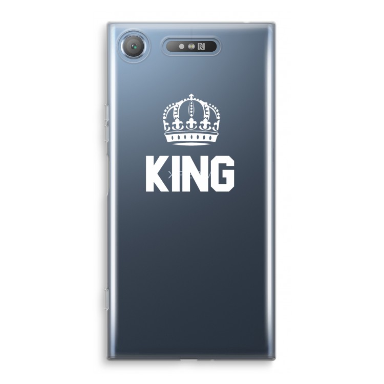 King zwart: Sony Xperia XZ1 Transparant Hoesje