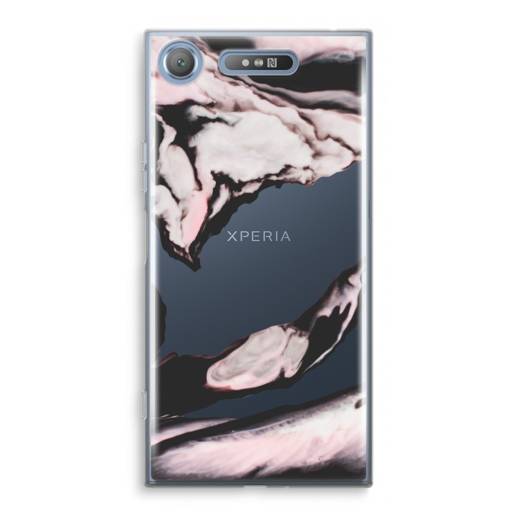Roze stroom: Sony Xperia XZ1 Transparant Hoesje