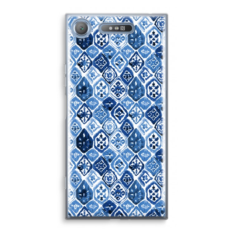 Blauw motief: Sony Xperia XZ1 Transparant Hoesje