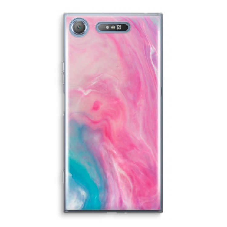 Roze explosie: Sony Xperia XZ1 Transparant Hoesje