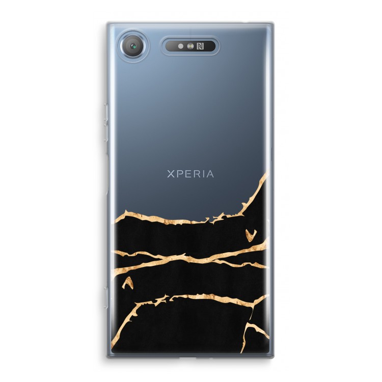 Gouden marmer: Sony Xperia XZ1 Transparant Hoesje