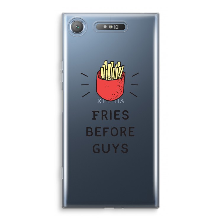 Fries before guys: Sony Xperia XZ1 Transparant Hoesje