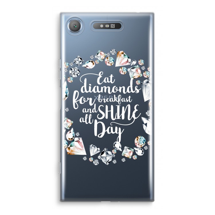Diamonds: Sony Xperia XZ1 Transparant Hoesje