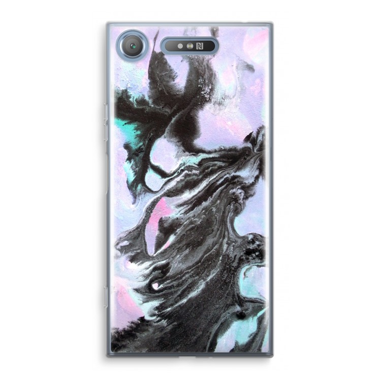 Pastel zwart: Sony Xperia XZ1 Transparant Hoesje