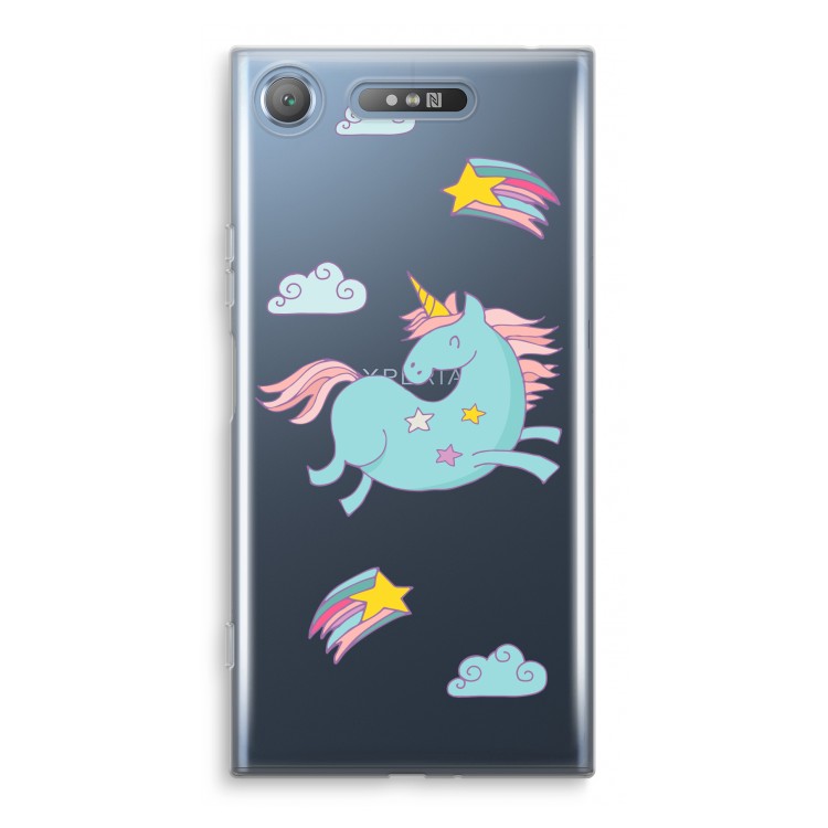 Vliegende eenhoorn: Sony Xperia XZ1 Transparant Hoesje