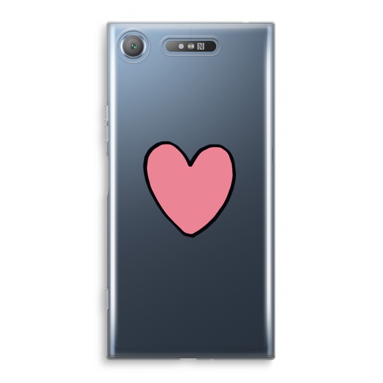 Hartje: Sony Xperia XZ1 Transparant Hoesje