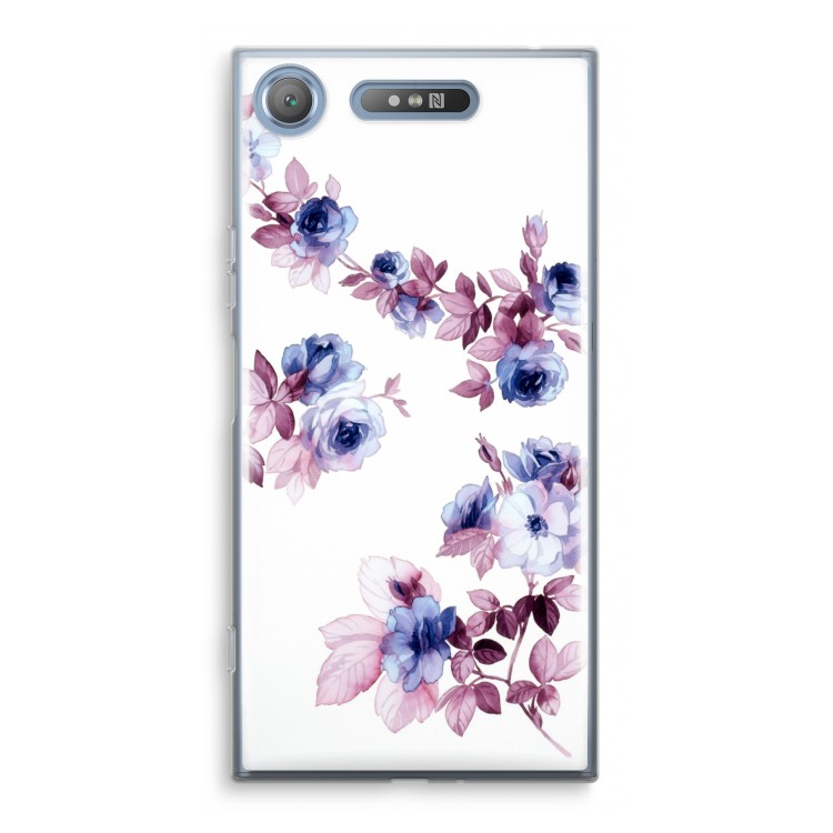 Waterverf bloemen: Sony Xperia XZ1 Transparant Hoesje