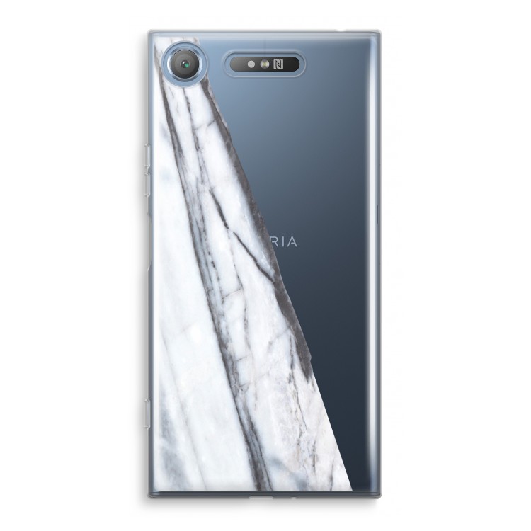 Gestreepte marmer: Sony Xperia XZ1 Transparant Hoesje