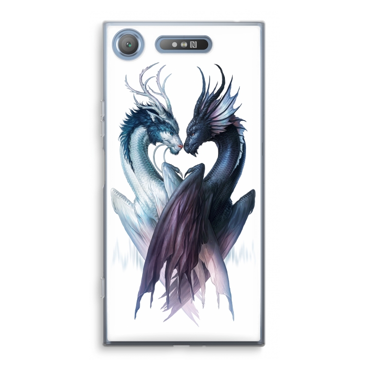 Yin Yang Dragons: Sony Xperia XZ1 Transparant Hoesje