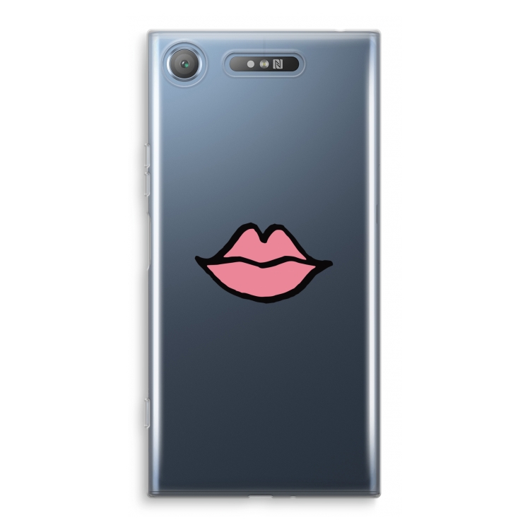 Kusje: Sony Xperia XZ1 Transparant Hoesje
