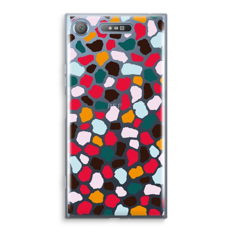 Colored Giraffe: Sony Xperia XZ1 Transparant Hoesje
