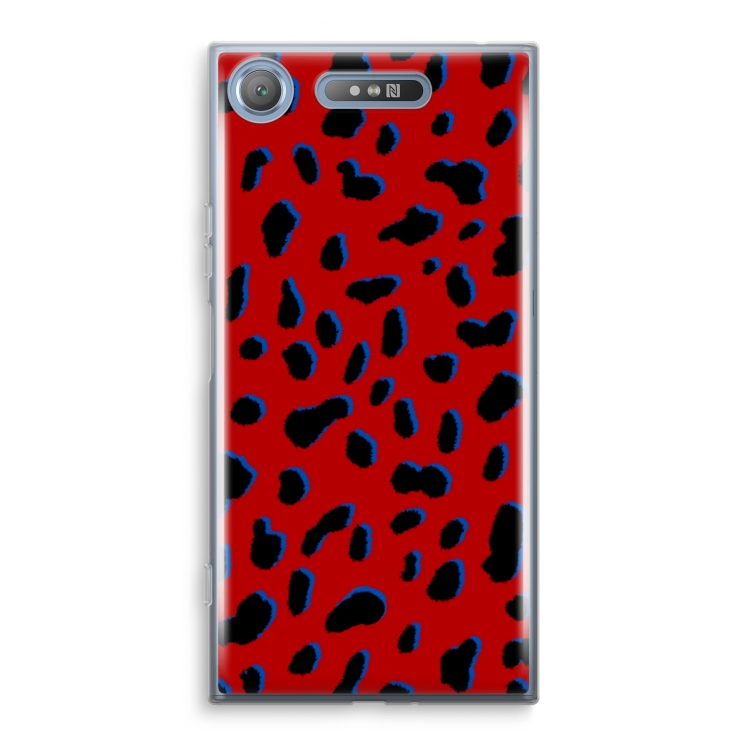 Red Leopard: Sony Xperia XZ1 Transparant Hoesje