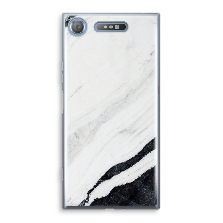 Elegante marmer: Sony Xperia XZ1 Transparant Hoesje