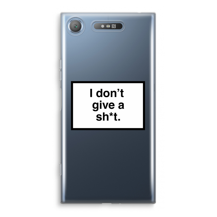Don't give a shit: Sony Xperia XZ1 Transparant Hoesje