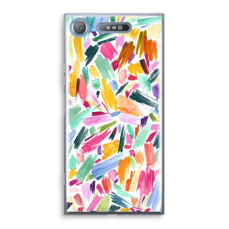 Watercolor Brushstrokes: Sony Xperia XZ1 Transparant Hoesje