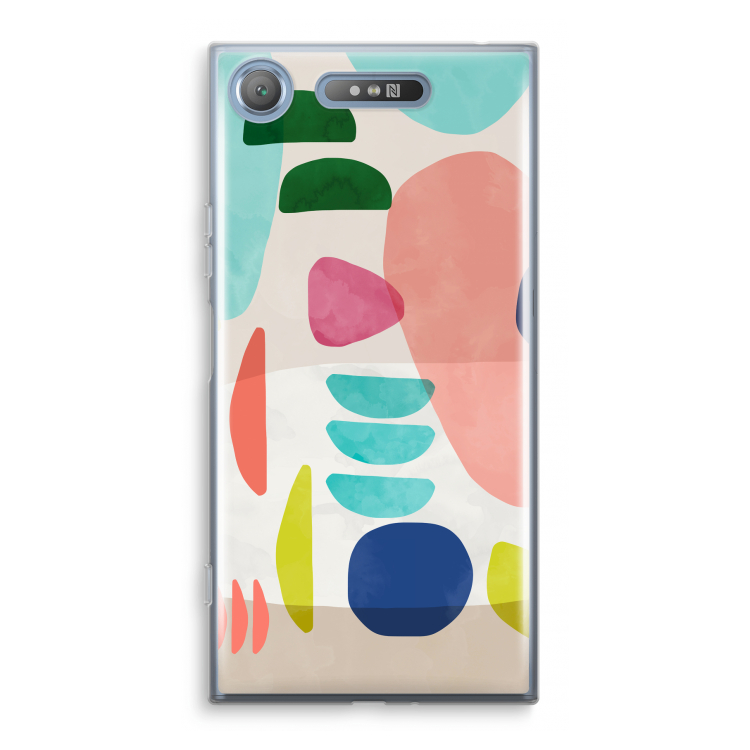 Bold Rounded Shapes: Sony Xperia XZ1 Transparant Hoesje