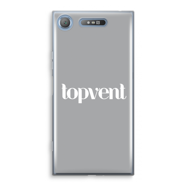 Topvent Grijs Wit: Sony Xperia XZ1 Transparant Hoesje