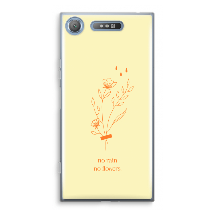 No rain no flowers: Sony Xperia XZ1 Transparant Hoesje