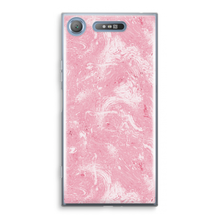 Abstract Painting Pink: Sony Xperia XZ1 Transparant Hoesje