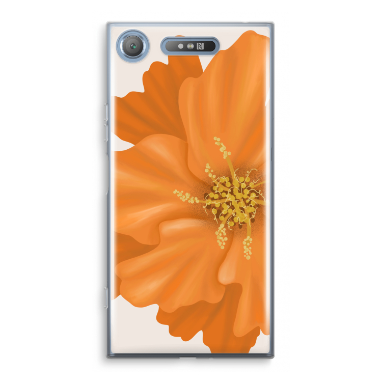Orange Ellila flower: Sony Xperia XZ1 Transparant Hoesje