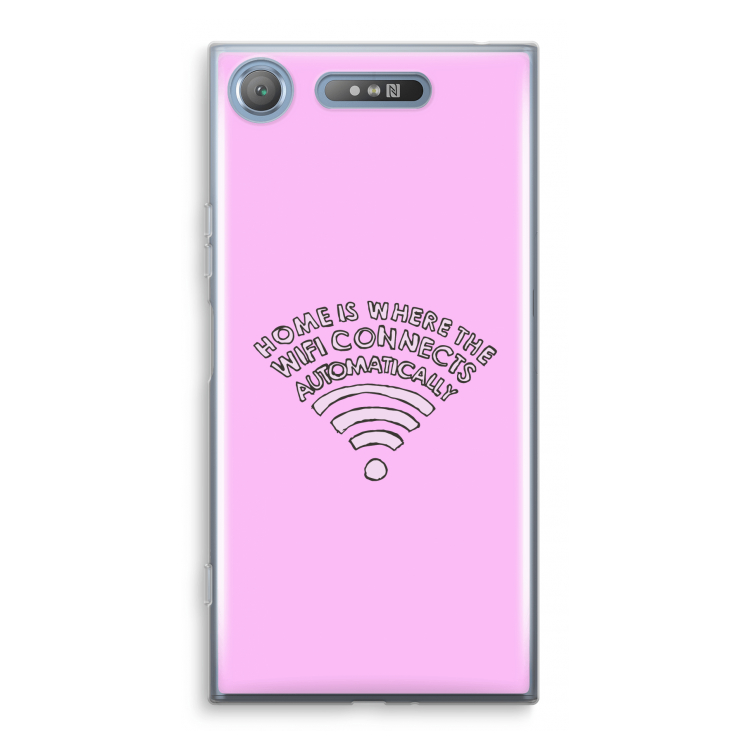 Home Is Where The Wifi Is: Sony Xperia XZ1 Transparant Hoesje