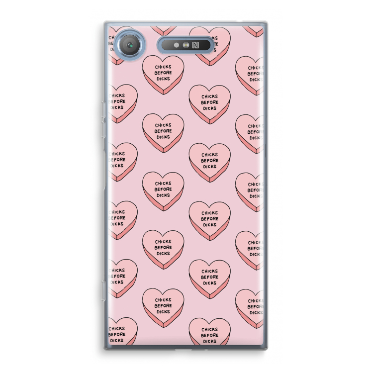 Chicks before dicks: Sony Xperia XZ1 Transparant Hoesje