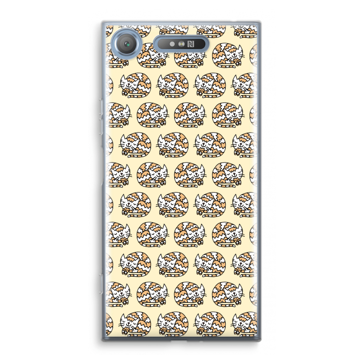 Slapende poes: Sony Xperia XZ1 Transparant Hoesje