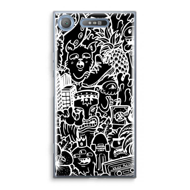 Vexx Black Mixtape: Sony Xperia XZ1 Transparant Hoesje