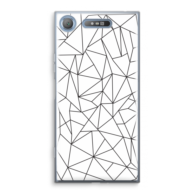 Geometrische lijnen zwart: Sony Xperia XZ1 Transparant Hoesje
