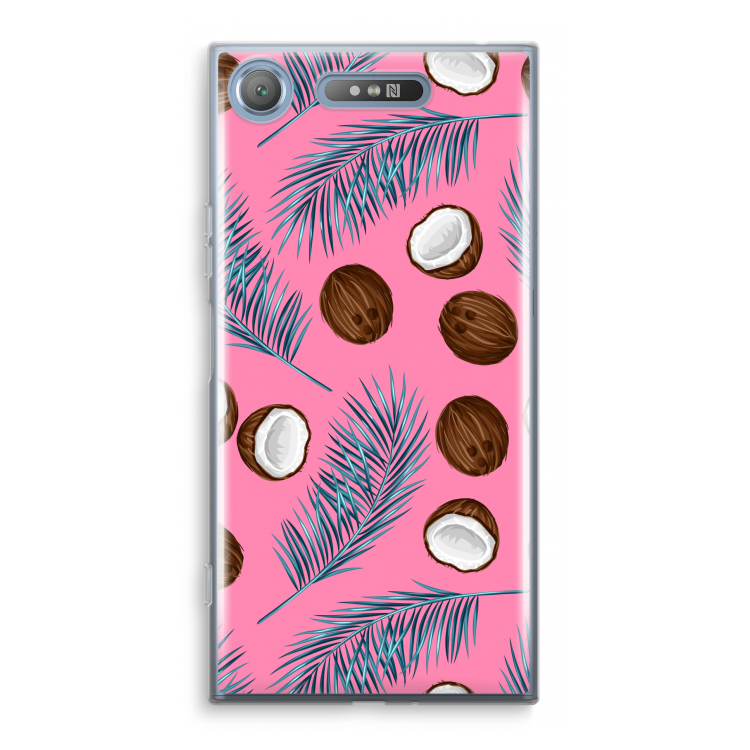 Kokosnoot roze: Sony Xperia XZ1 Transparant Hoesje