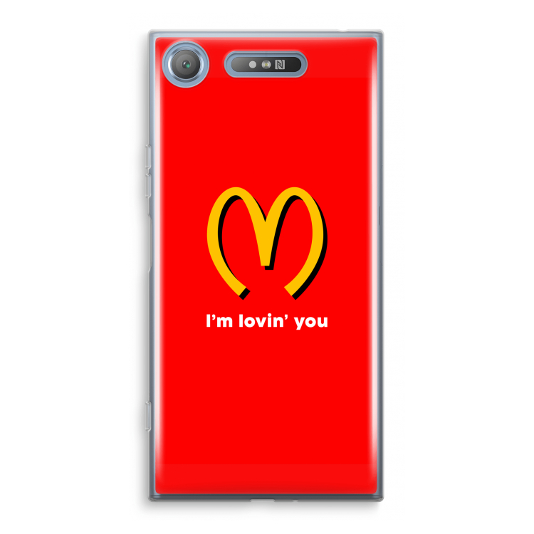 I'm lovin' you: Sony Xperia XZ1 Transparant Hoesje