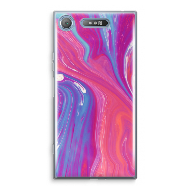 Paarse stroom: Sony Xperia XZ1 Transparant Hoesje