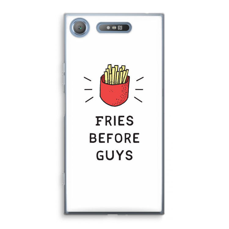 Fries before guys: Sony Xperia XZ1 Transparant Hoesje